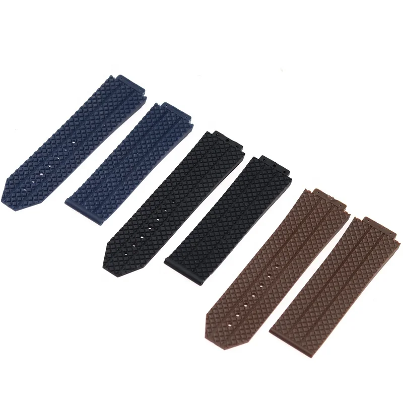 

Four colors FOR hublo for the Bang Classic fusion series silicone rubber watch strap 44mm24mmx18mm 25mmx17mm, Black, white, brown, blue