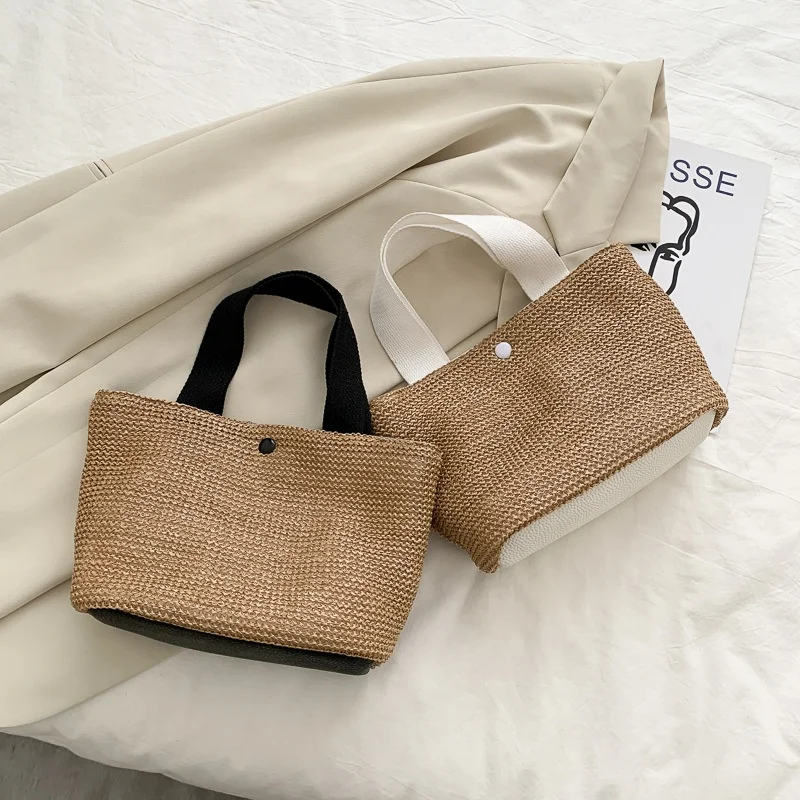 

INS2020 new celebrity seaside summer beach vacation fashion woven bag vintage handbag straw woven bag lady, Picture