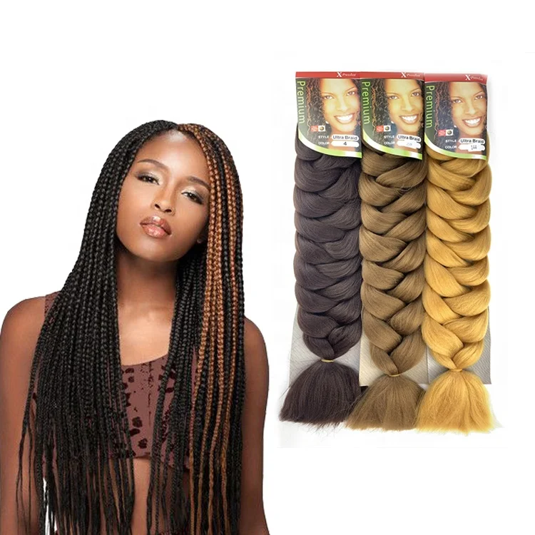 

Wholesale 82 Inch Jumbo Braiding Hair Pre Stretched 165g High Temperature Fiber Synthetic Hair Extensions For Women Box Braids