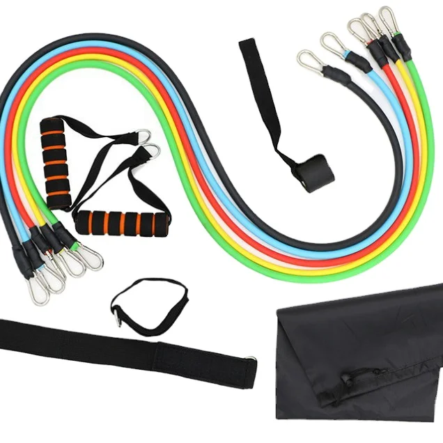 

Exercise Fitness Resistance Bands Set Home Fitness Stretch Workout Fitness Set Bodybuilding Elastic Pull Rope Body 11 pcs, 5colors