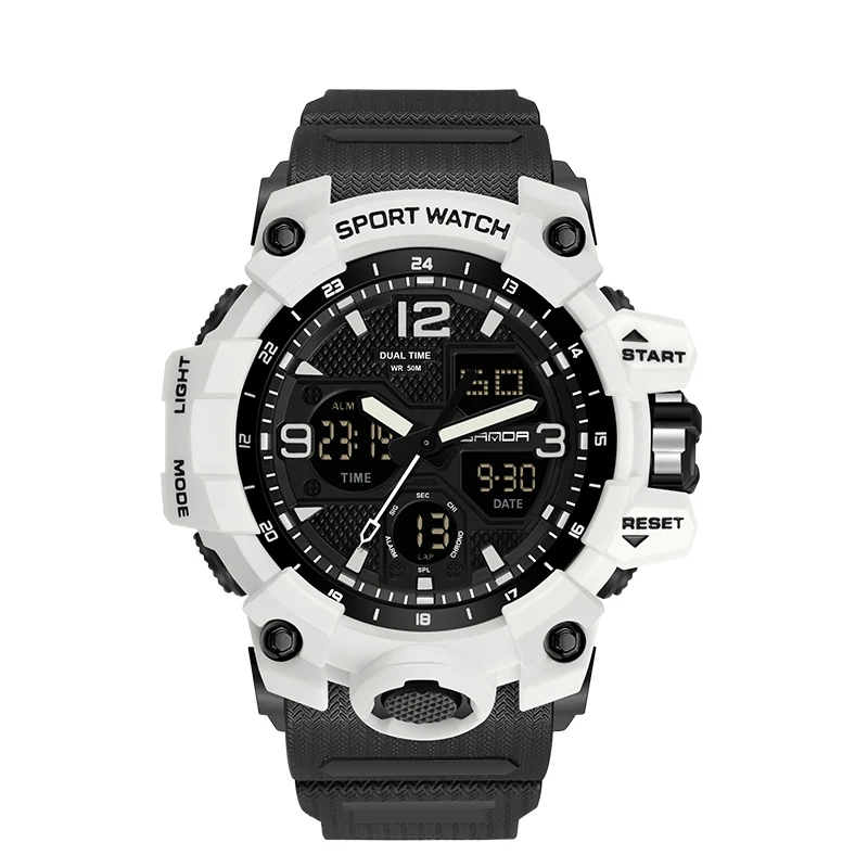 

SANDA 6030 Men Military Watches G Style White Sport Watch LED Digital 50M Waterproof Watch S Shock Male Clock Relogio Masculino