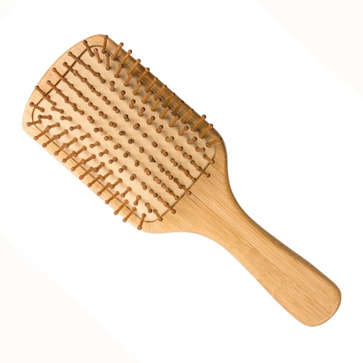 

Hot Sale Long Handle Paddle Scalp Massage Natural Bamboo Hair Brush