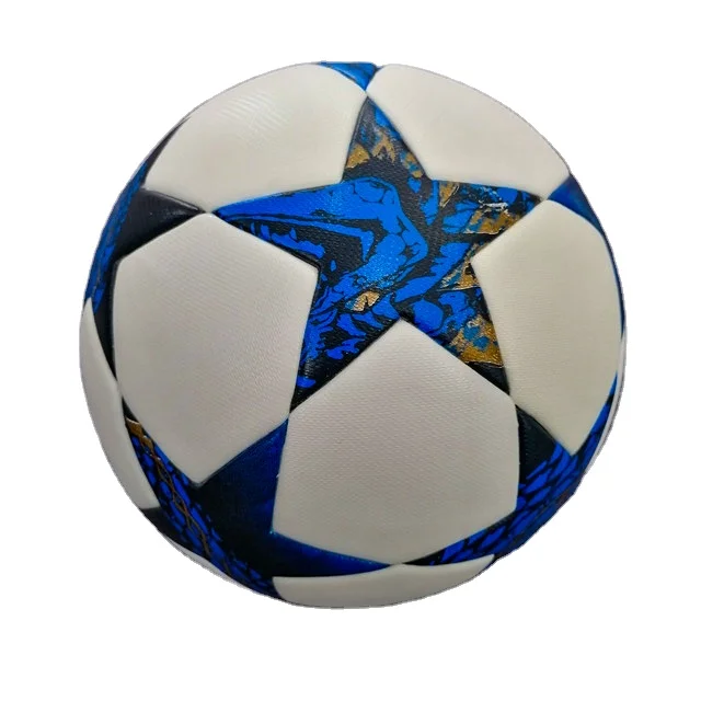 

2020 Hot Sale High Quality Football Custom  Pu Leather Training Football Soccer Ball, Blue yellow