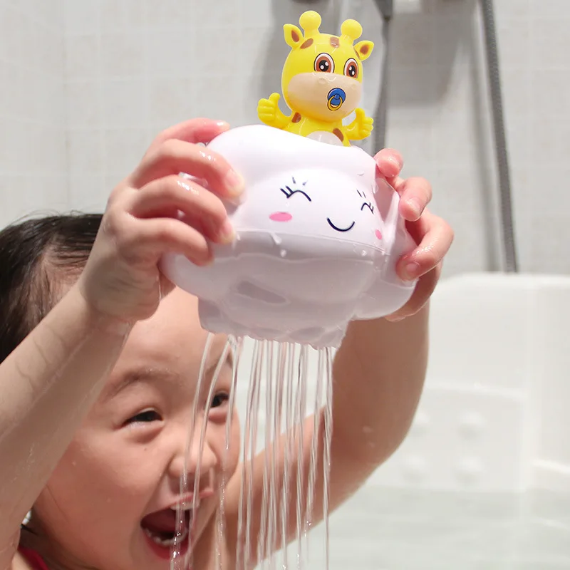 

New born baby care products bebe bath baby toy attract to take a bath, White