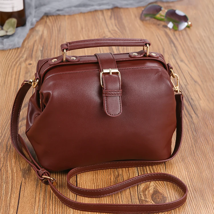 

Wholesale PU Leather Doctor Bag Crossbody Shoulder Bag Doctor Handbags For Ladies, Black,brown,chestnut
