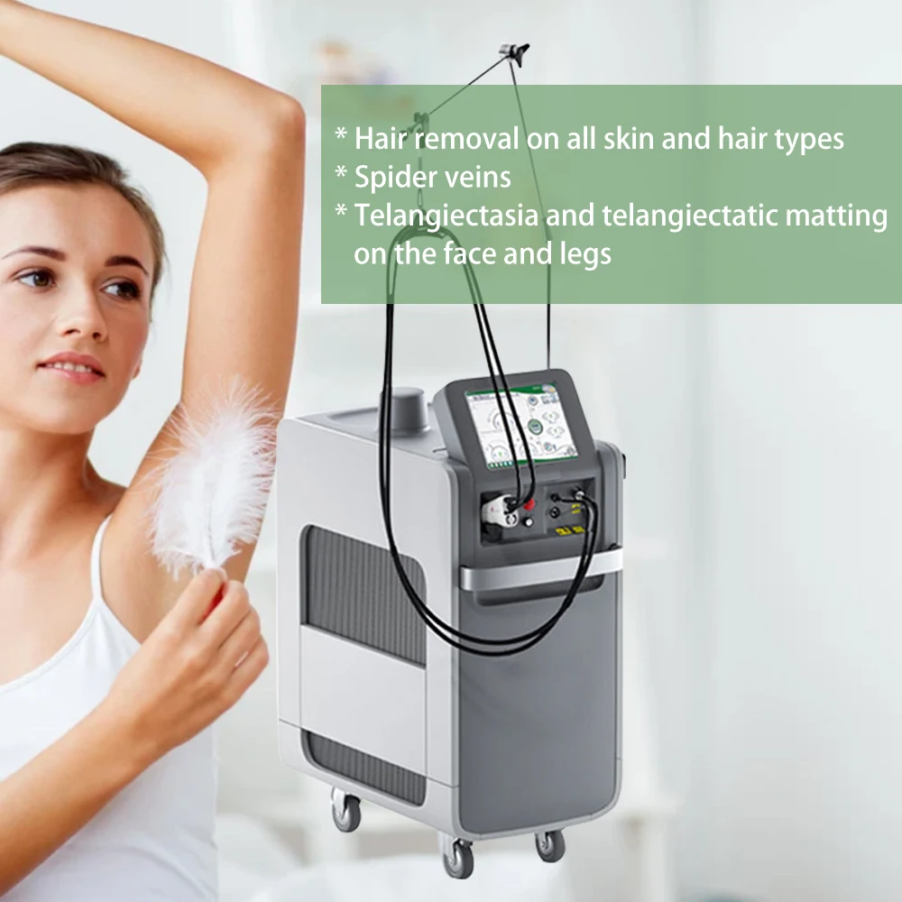 

2022 sincoheren 755 1064nm laser Alex-yag laser hair removal machine 2 rods with pigmentation removal skin rejuvenation laser