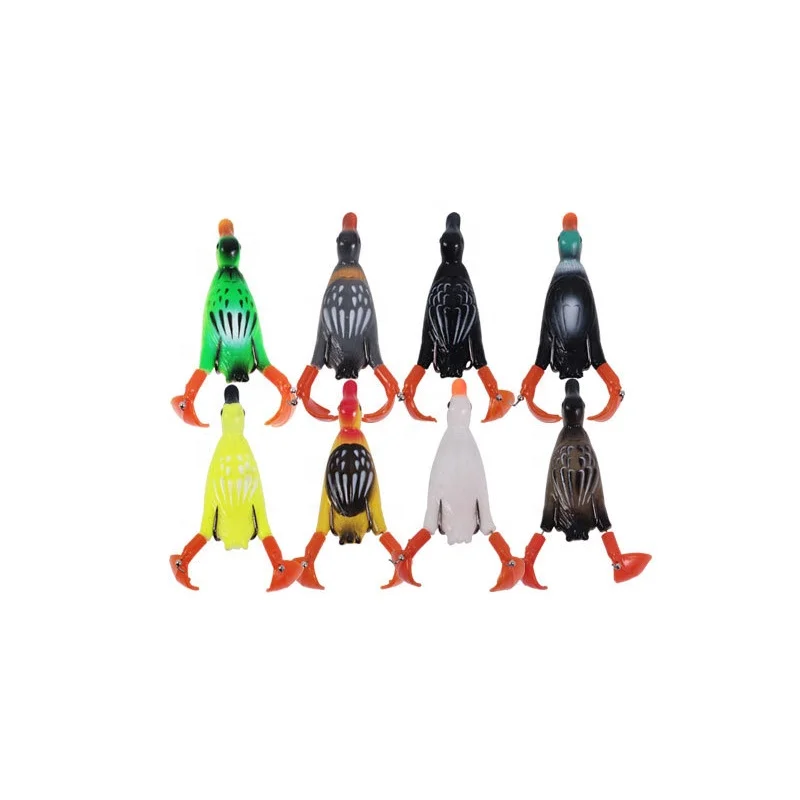 

Factory directly sell silicone realistic swimming lure soft bait propeller floating water duck fishing lures bait, 10 colors