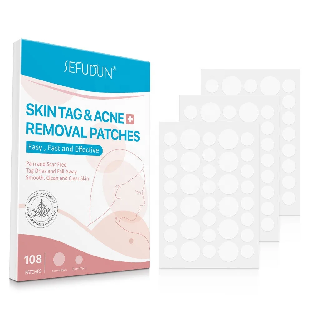 

SEFUDUN 108PCS Skin Tag Remover Patch Pimple Patch Plaster Acne Cream Hydrocolloid Master Anti-infection Quick Absorb Face Care