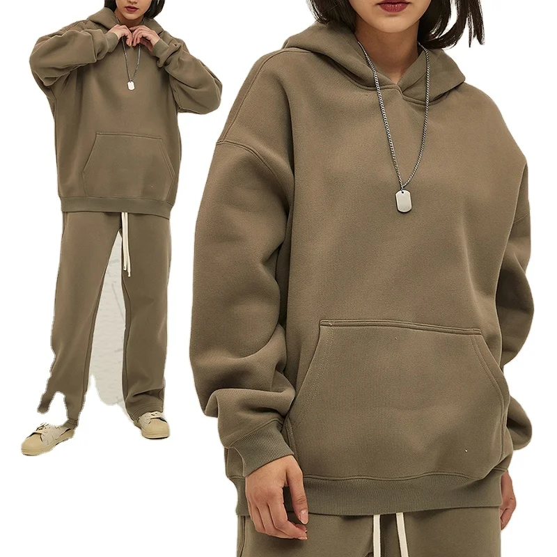 Oversized Cotton Hoodie Trousers Set