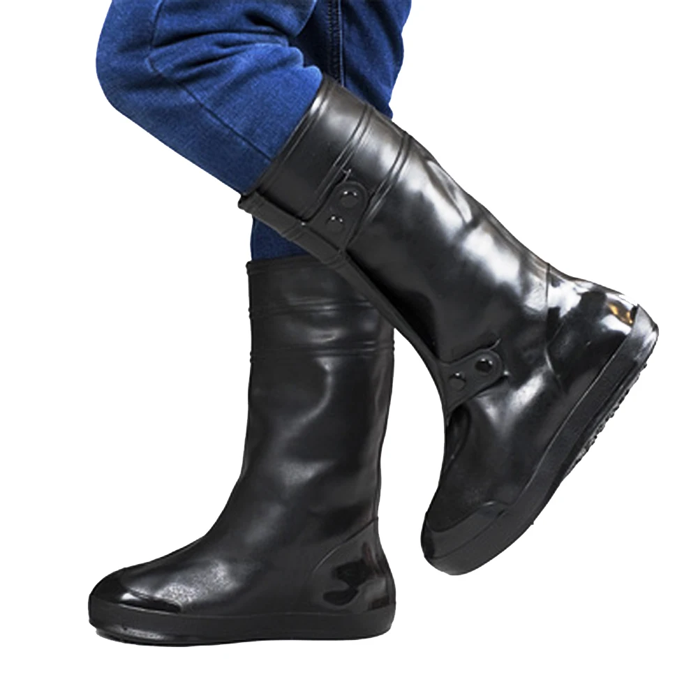 

wholesale knee high black outdoor waterproof bicycle plastic silicon protective nonslip rain boots shoes covers, 4 colors to choose
