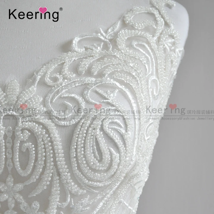 Bridal Embroidery Flora Beaded Lace Fabric Dubai Bridal Lace Fabric