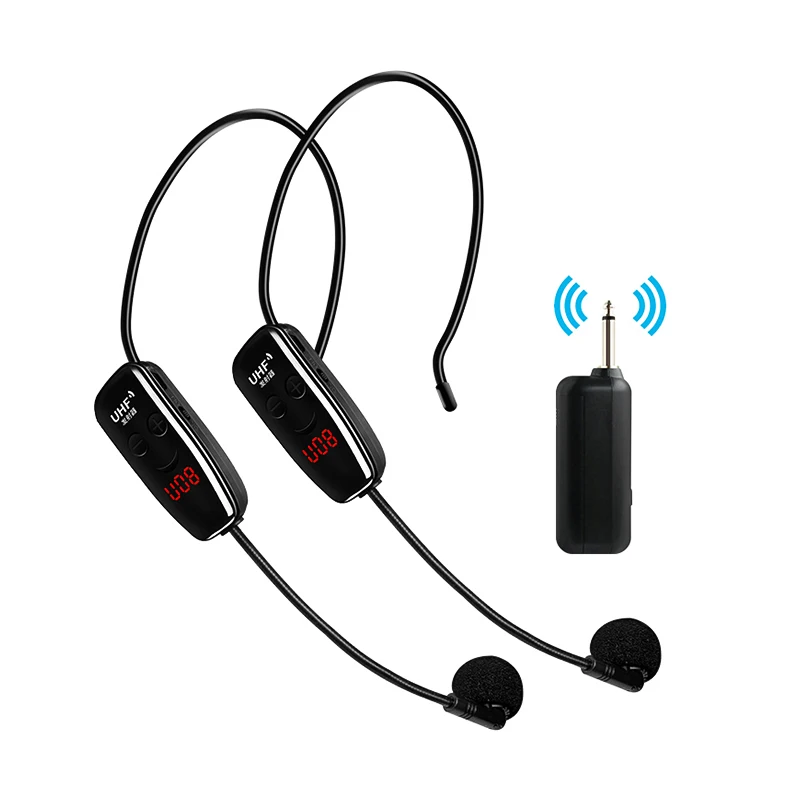 

MIC 2 in 1 DUAL UHF wireless headset handheld microphone support 40 unit connection wireless microphones system