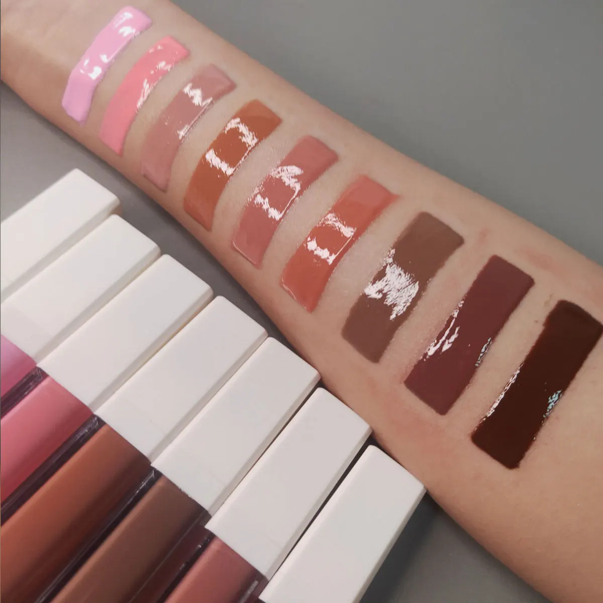 
Wholesale private label vegan high quality clear matte and shimmer and glitter lip gloss lipgloss set 