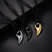 

Stainless Steel Necklace for Men Necklace Chain Spear Wolf Teeth Pendant Adjustable Chains