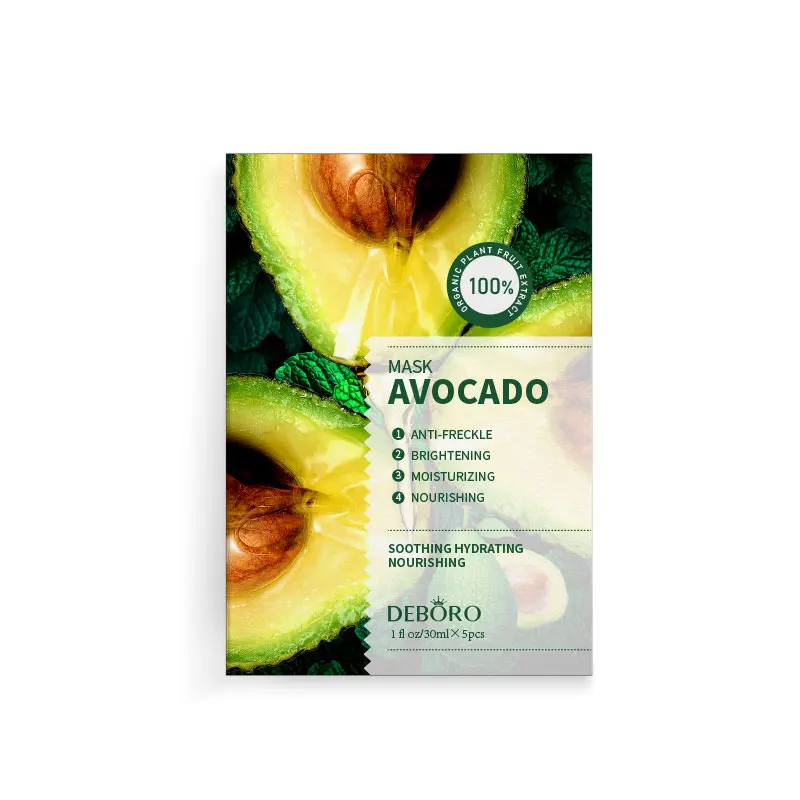

Custom Private Label Avocado Whitening Moisturizing Facial Sheet Mask