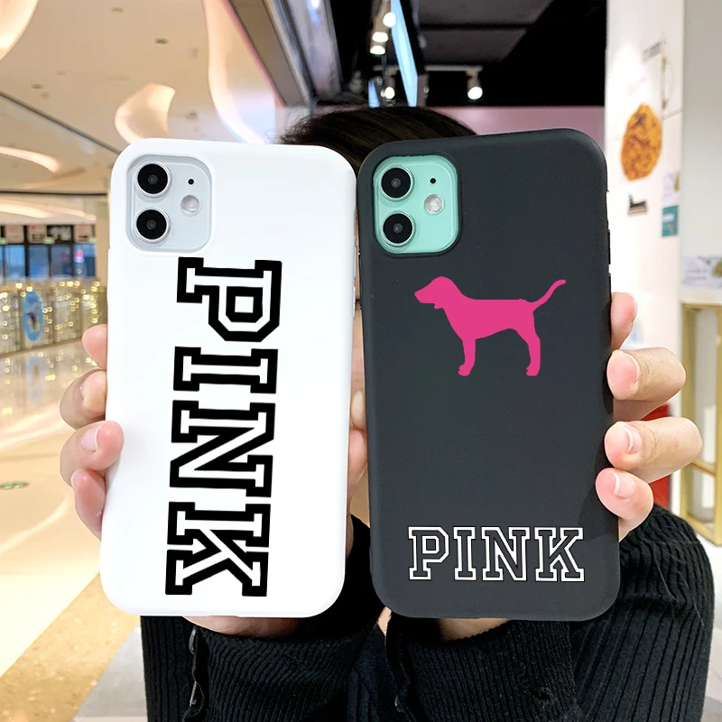 

Popular pink Phone Case for iPhone for iPhone 12 11 Pro XR X Xs Max 8 7 Mini Frosted Silicone Cases Soft Back Cover, 18design