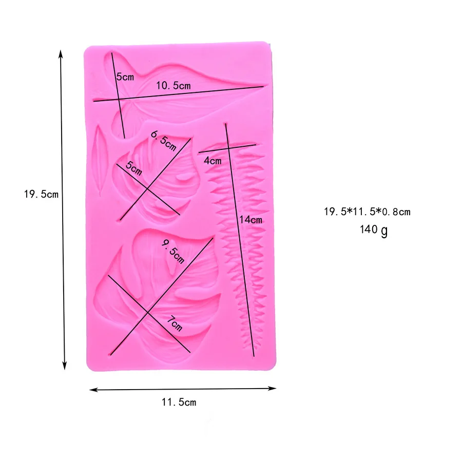 

monstera serrated leaves leaf cake decoration silicone mold DIY fondant chocolate clay epoxy mold baking tools, As picture