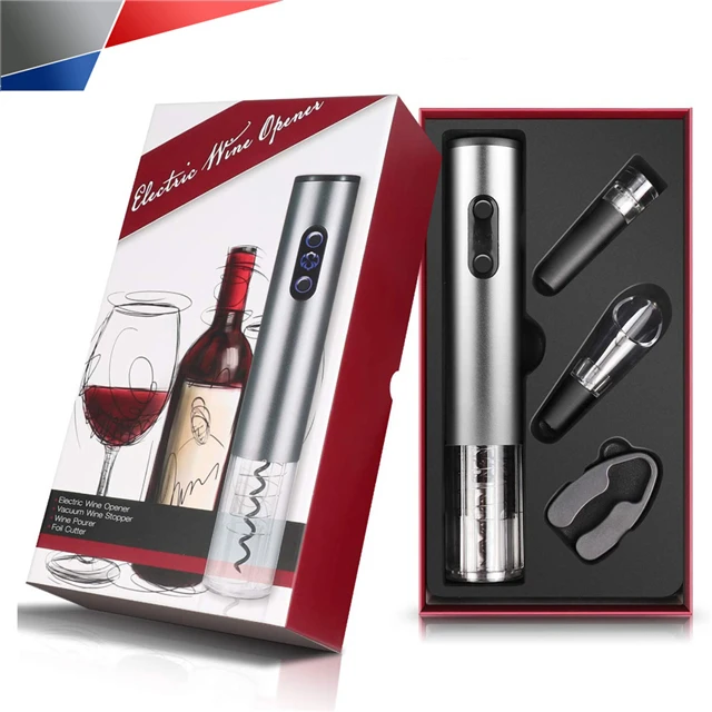 

F046 Amazon Top Custom Automatic Corkscrew Electric Wine Bottle Opener With Foil Cutter Rechargeable Wine Opener