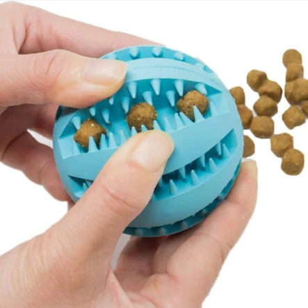 

Hot Sale Rubber Puzzle Dog Treat Chew Ball Dog Toy Ball Juguetes Para Perros, Green/yellow/red/light blue/orange/blue