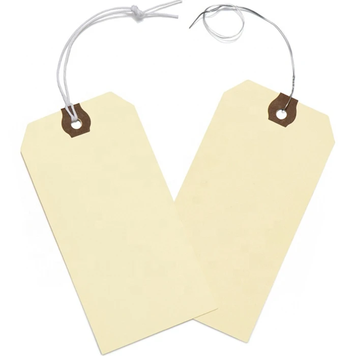 

Factory Direct Custom Fabric Shipping Kraft Paper Manila Swing Tags with String, Customized color