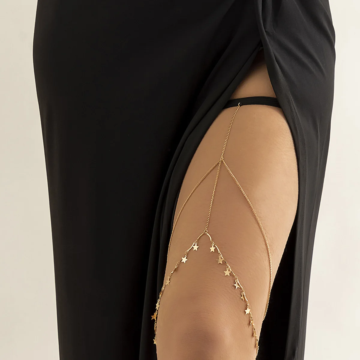 

Sexy Beach Multi-layer Leg Chain Summer Elasticity Thigh Leg Chain Bikini Body Thigh Chain Jewelry for Women