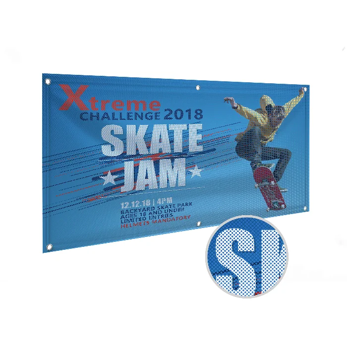 Outdoor Advertising Cloth Custom Mesh Cloth Banner Wind and Rainproof Mesh Fence Banner