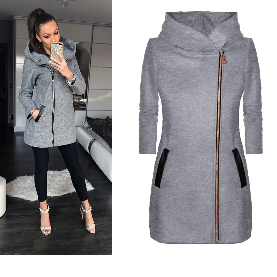 

Womens Hoodies Warm Coat Hooded Zipper Parka Outwear Overcoat women jackets and coats winter clothes new products 2021