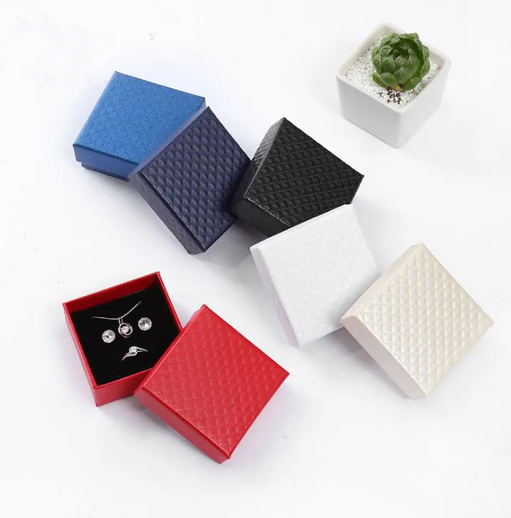 

Jewelry Box for Packaging Custom Logo Small Present Gift Ring Necklace Bracelet Paper Low Price Wholesale Luxury Black 20 Pieces, 6 color can be choose