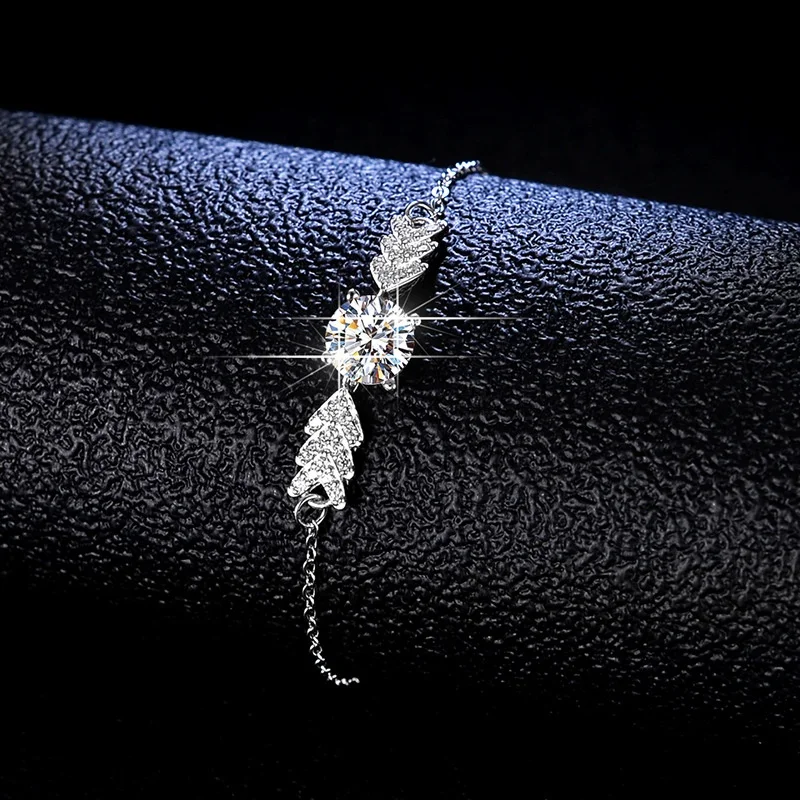 

19cm Length Moissanite Diamond Gemstone S925 Sterling Silver Bracelets for Girls