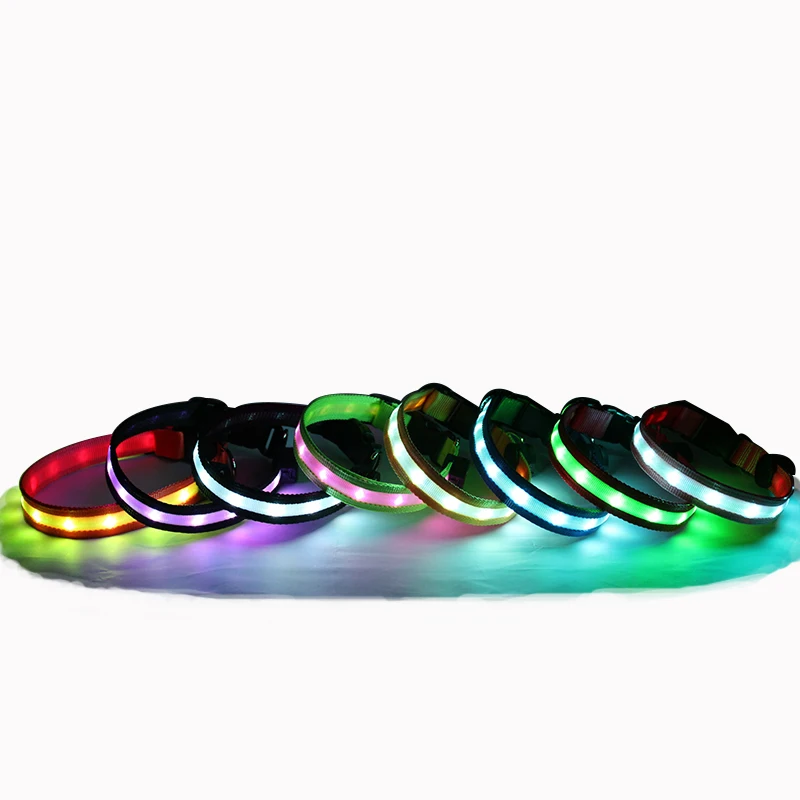 

Factory wholesale usb led colorful changing light collar