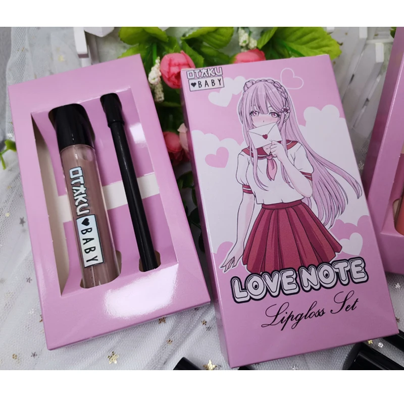 

wholesale diy makeup gift vegan private label vendor lip liner and lip gloss set, Customized logo