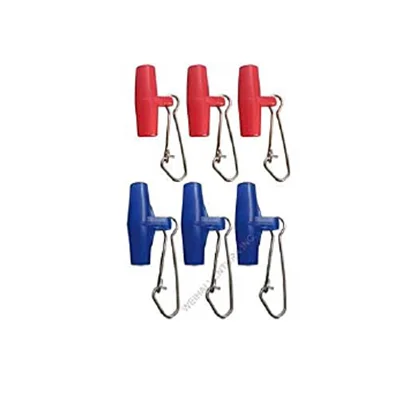 

High Strength Heavy Duty Fishing Swivel Plastic Head Sinker Slider With Hook Snap, Red/blue