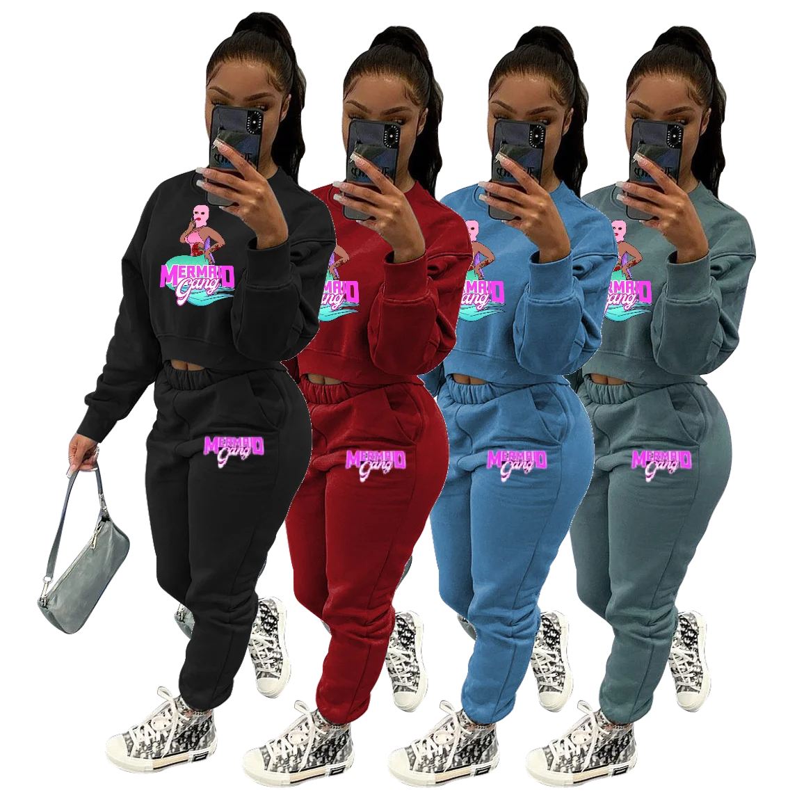 

2 Piece Sweat Suit For Women Costume Ppr Femme Womens Business Pant Suits