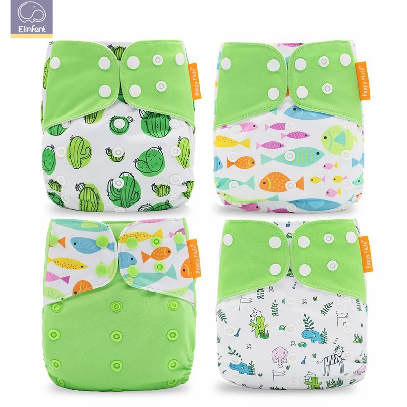

Elinfant 4pcs set modern colorful printed pul baby nappy leak guard cloth diaper, More than 300 patterns
