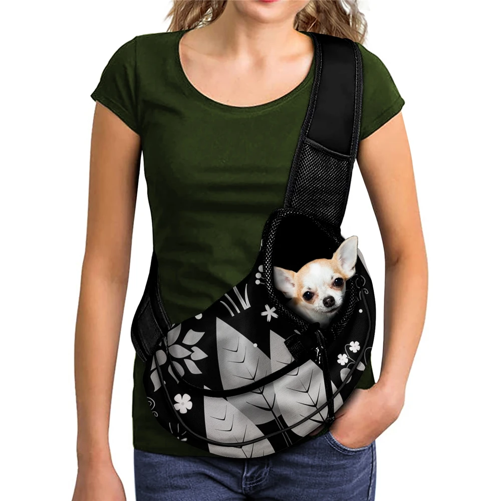 

Pet Dog Products Seamless with Forest Pattern Pet Carrier Sling Breathable Mesh Adjustable Pet Travel Bag for Puppy/Kitten, Customized color