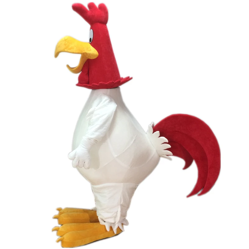 

Hola white foghorn leghorn mascot costume/rooster mascotte costume for adult, As your requirement