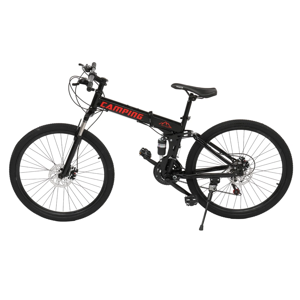 

factory 26 inch folding mountain bike /wholesale good quality full suspension mountainbike /foldable sepeda gunung lipat, Black