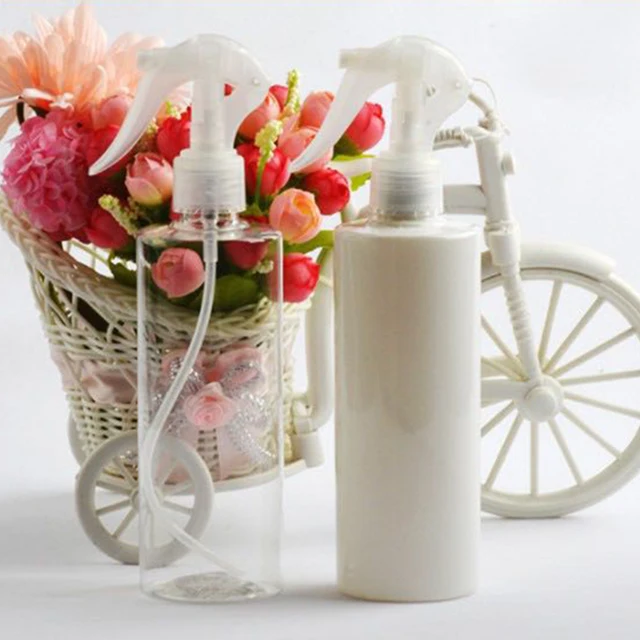 Hengjian 300ml clear white cosmetic PET plastic hair mousse trigger spray perfume household bottle with sprayer