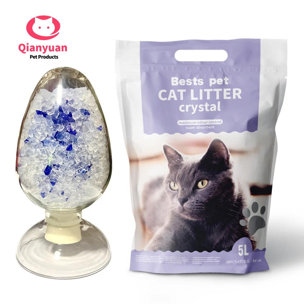 

Hot selling wholesale dust free silica cat litter deodorant 1.6KG 3.8L crystal cat litter bulk silica gel