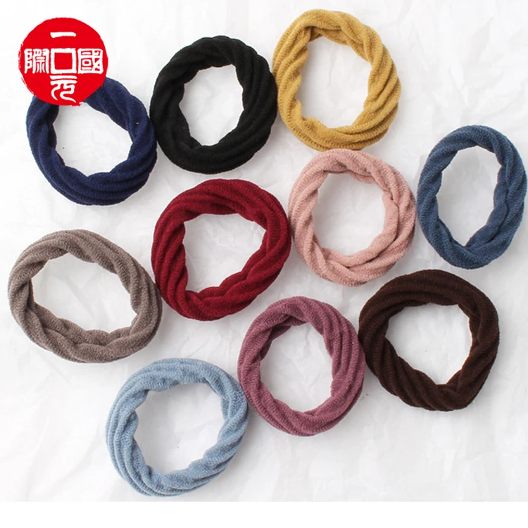 

20 canned Korean version thick high elasticity towel loops seamless tying rope rubber band hair loop hair accessories