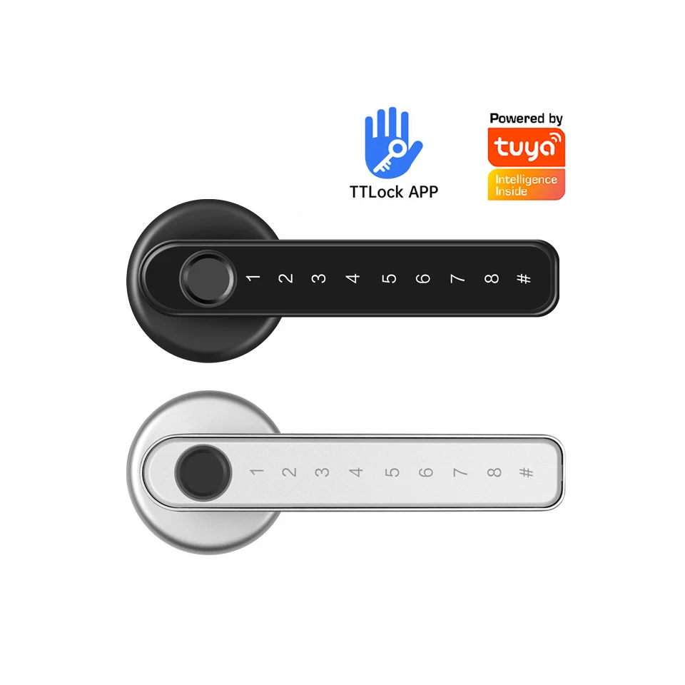 

Tuya TTLock Smart Door Lock Fingerprint Biometric Code Smart Card Door Lock Electronic Keyless Handle Lever Lock