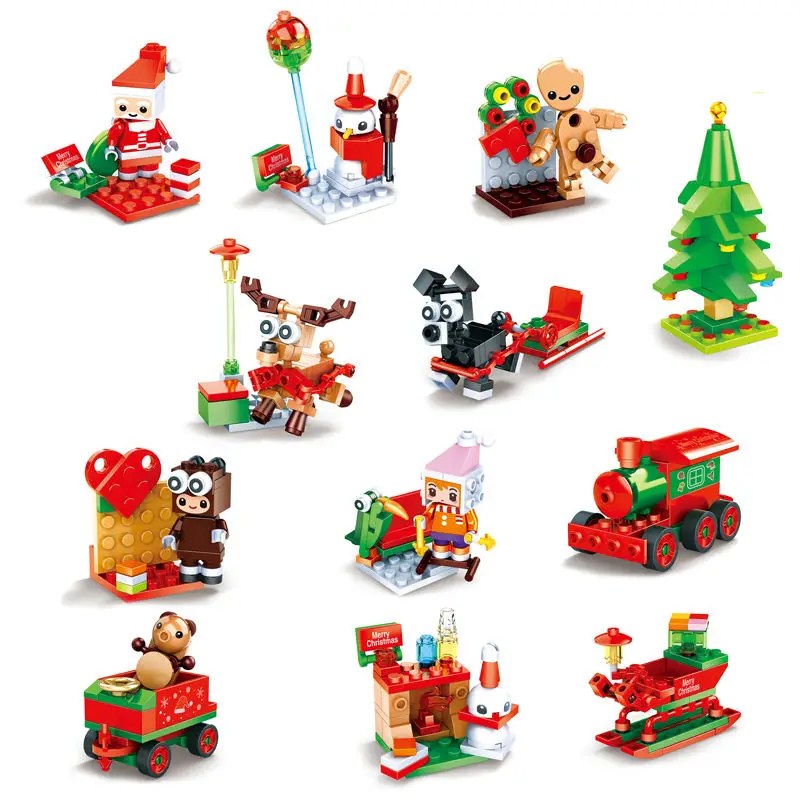 

Christmas Jouets Theme Kids Educational Toys Mini DIY Building Block Figures Box Set Gift for Kids