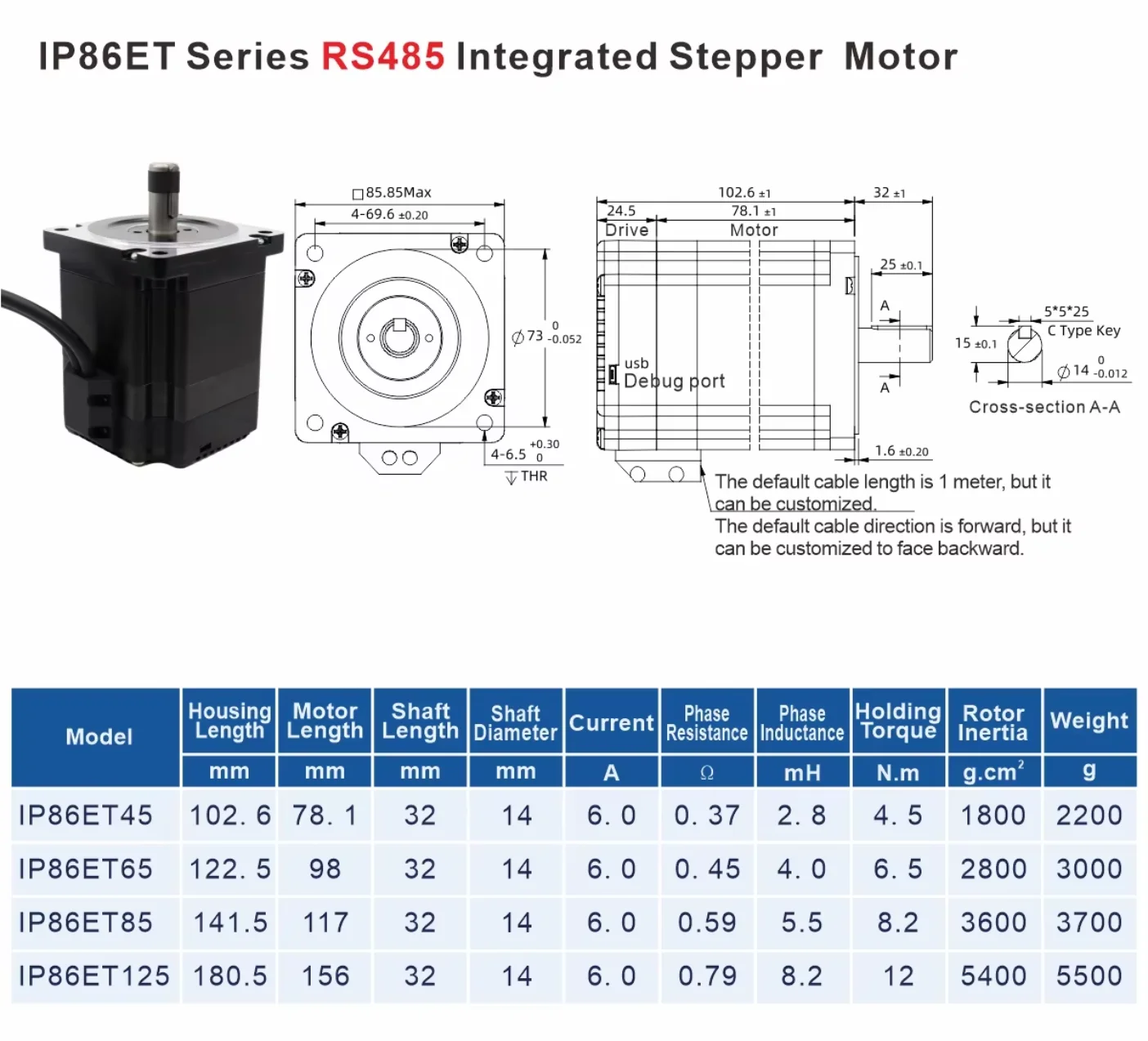 Integrated Motor, 2Phase, Nema23, 24-60VDC - detail 22