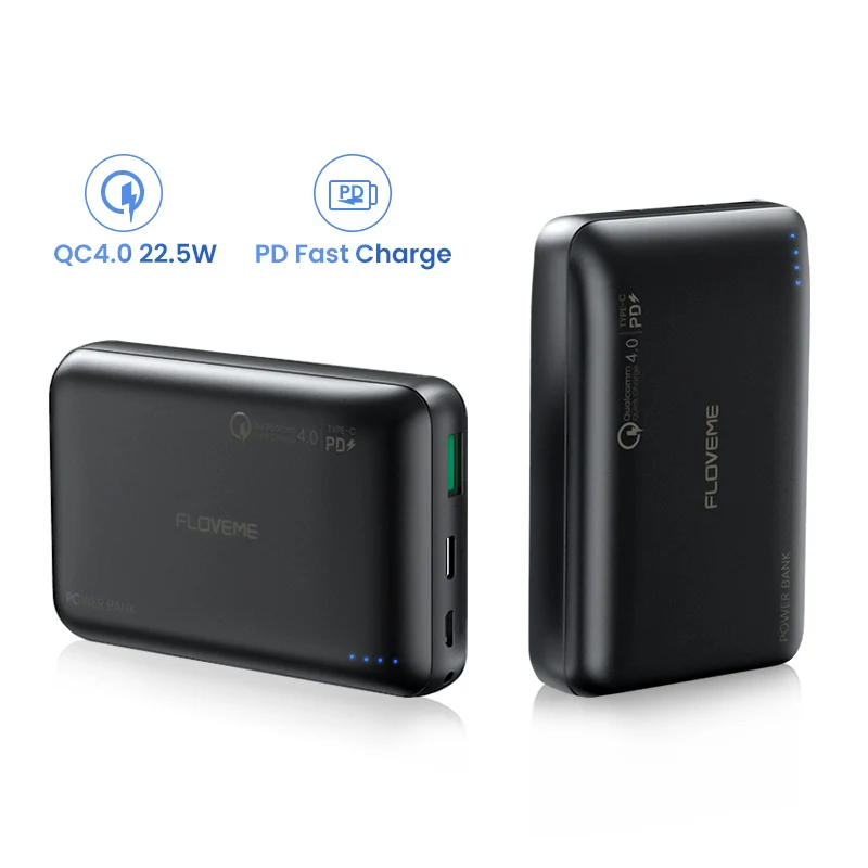 

Free Shipping 1 Sample OK CE FCC RoHS FLOVEME Small 10000mAh Usb C PD Power Bank 10000 Mah Dual Usb Portable Charger Powerbank