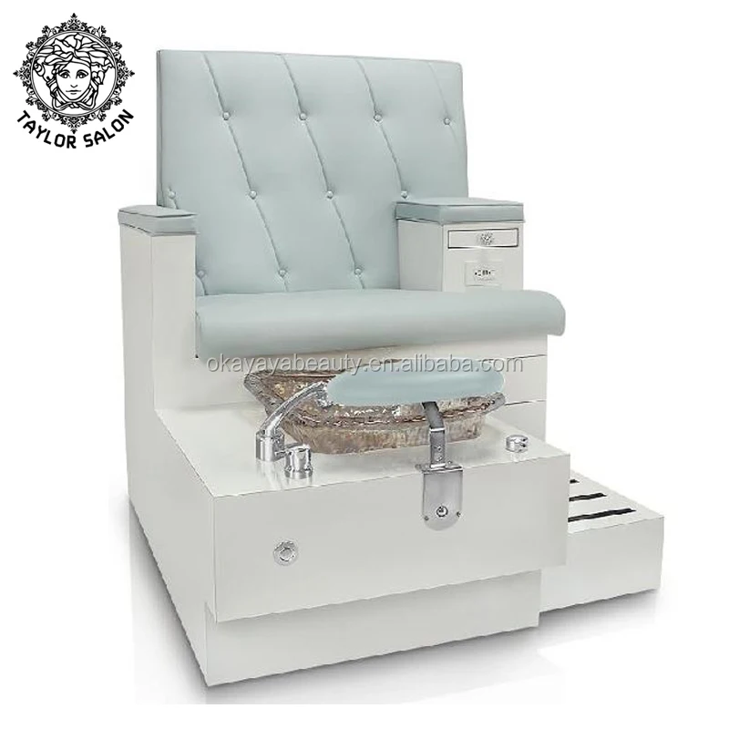 

Wholesale warranty quality luxury white spa chairs simple style pedicure chair with sink