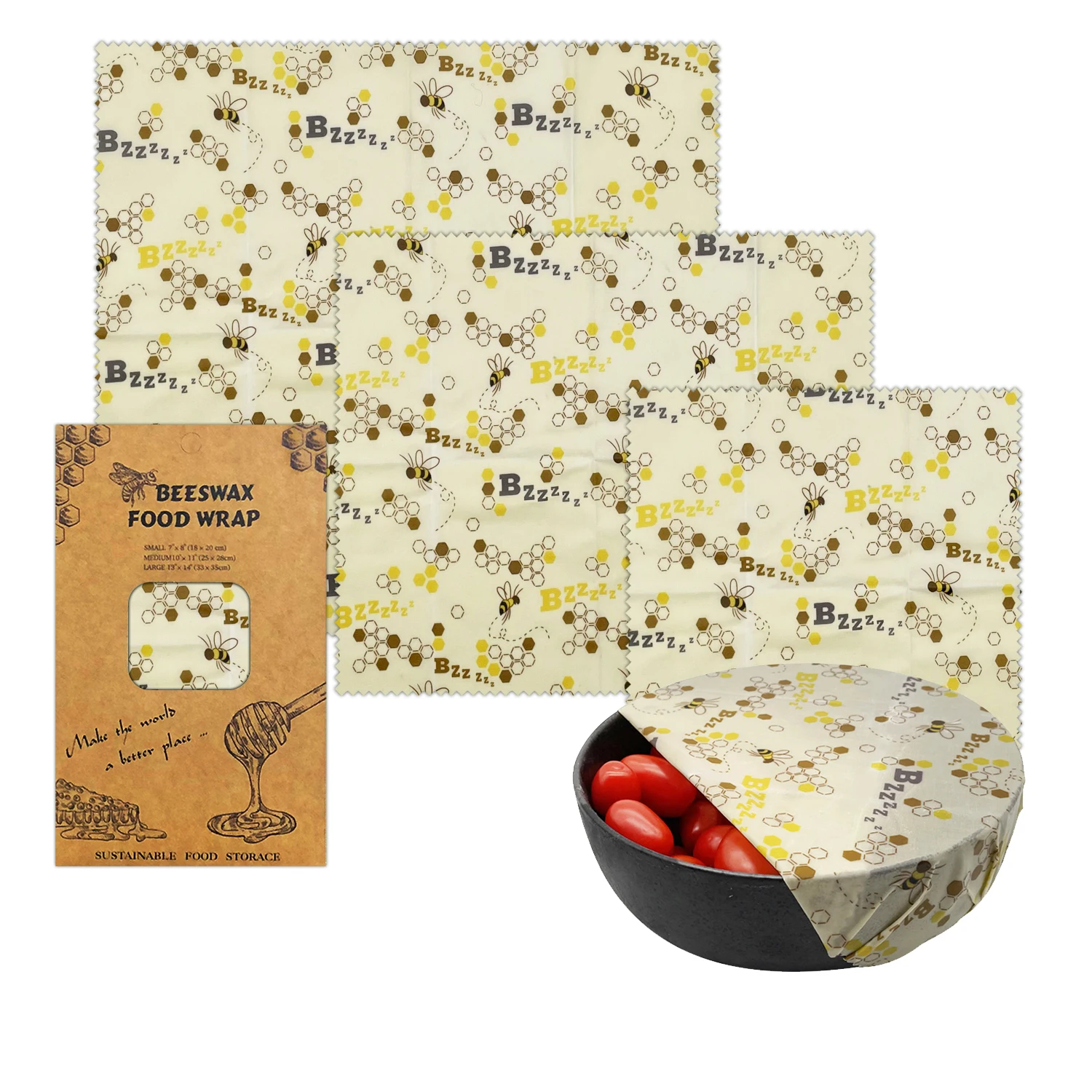 

Reusable Plastic Free Beeswax Food Wrap Beeswax Fresh Cloth