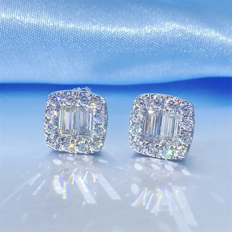 

Luxury VVS Moissanite Diamond S925 14K Solid Gold Stud Earrings Men Moissanite Earrings