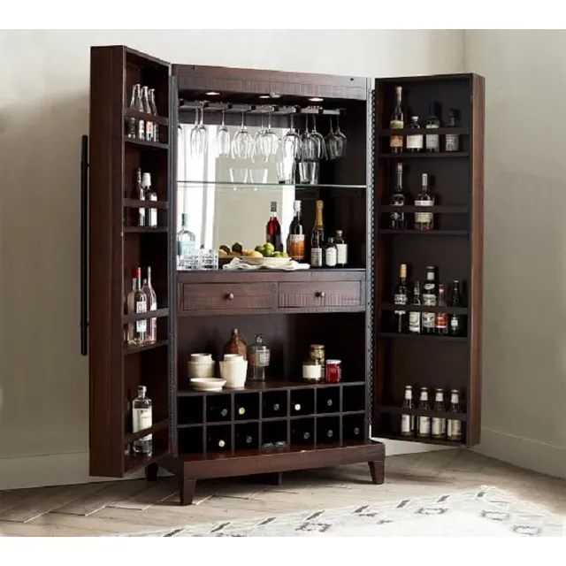 New Arrival Modern Corner Wood Wine Cabinet Solid Wood Corner Wine