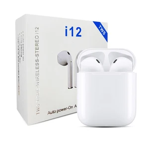 wholesale touch i12 TWS V5.0 earbuds i12 tws earphone i12 headphone with charging case wireless charging TWS