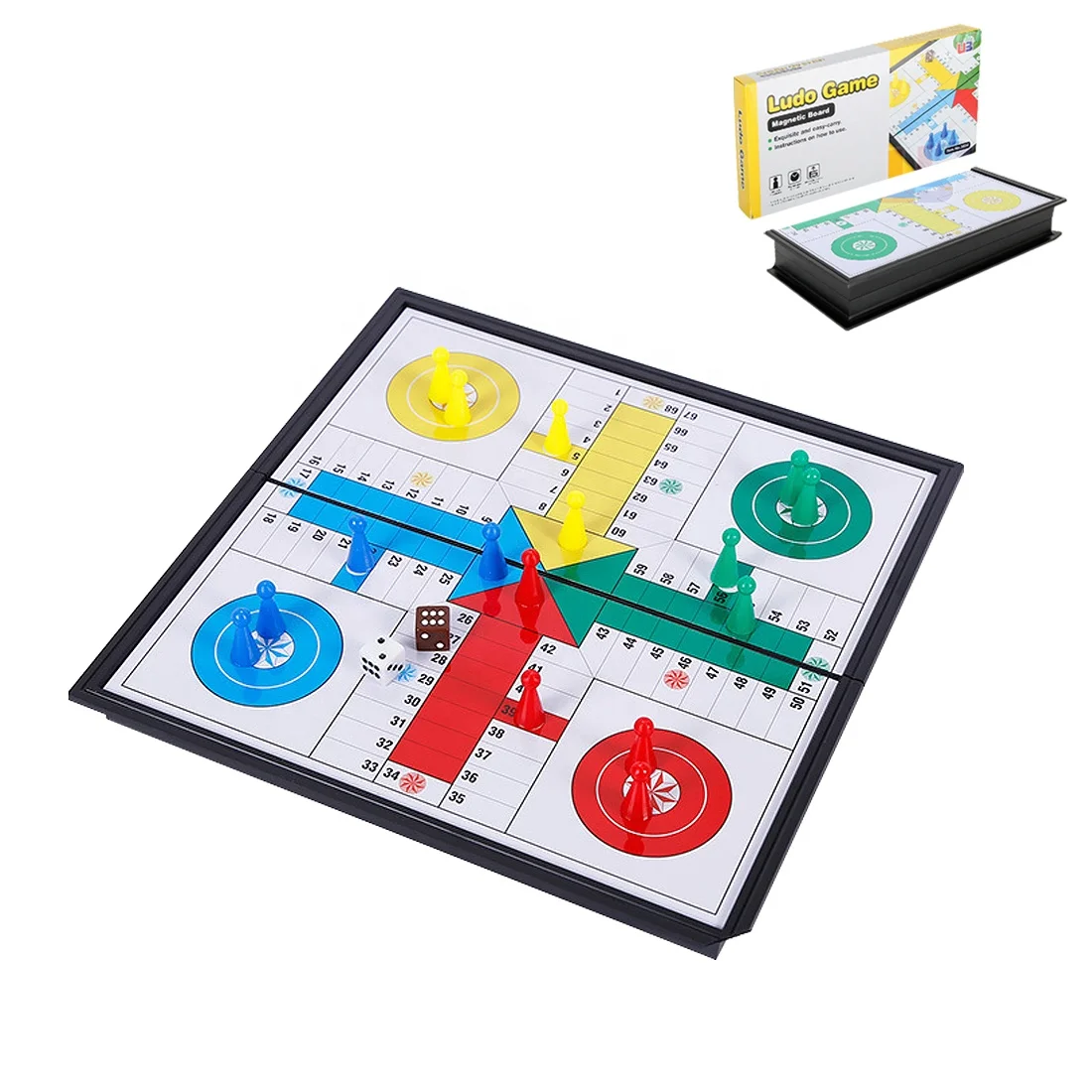 

Magnetic board folding American flying chess kids educational toys 2-4 player ludo Board Game